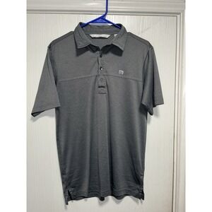 Travis Mathew Polo Shirt Mens Small Gray Stretch Short‎ Sleeve Performance Golf